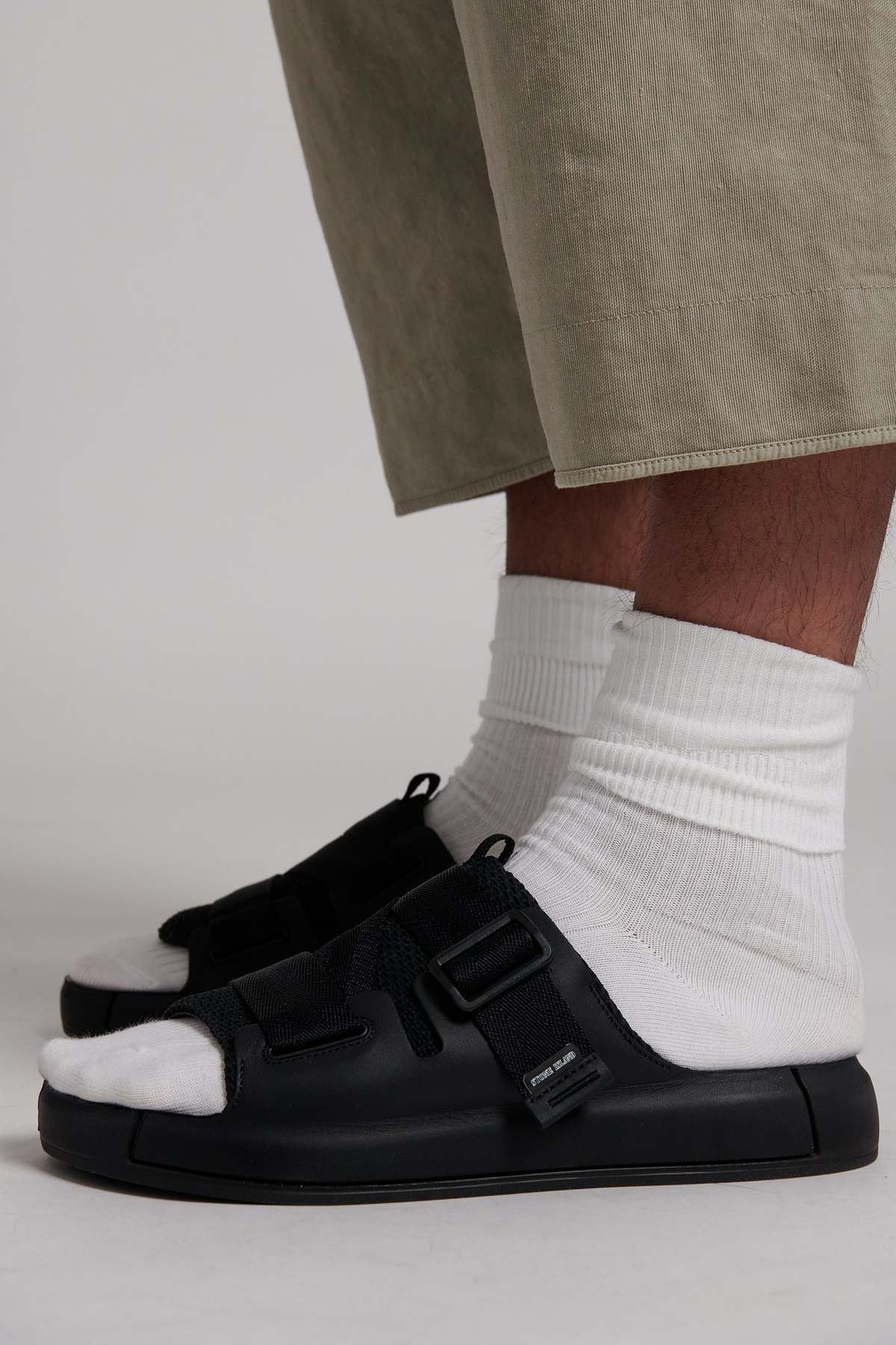 Stone Island Shadow Project Slide On Sandal - Black | Garmentory