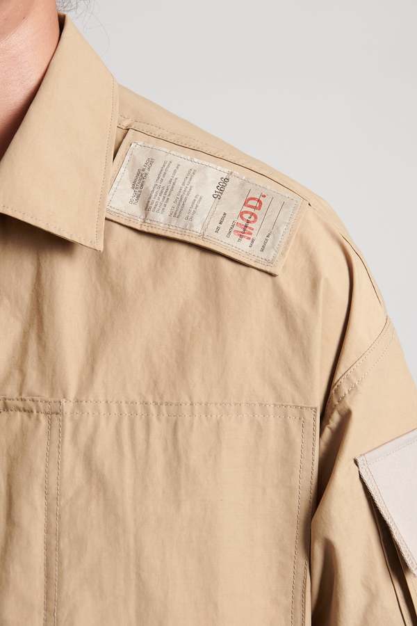 n-hoolywood Half Sleeve Pocket Shirt - Beige | Garmentory