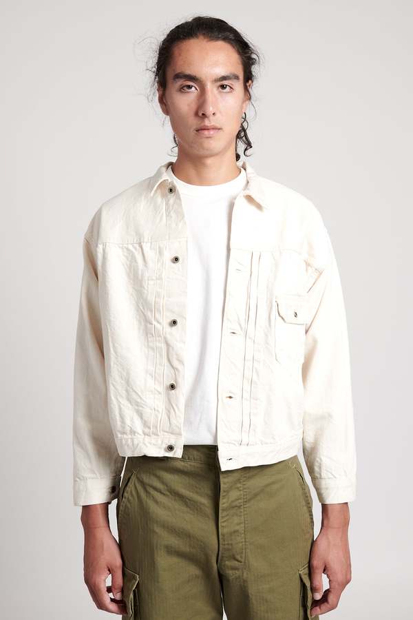 Orslow Type 1 Pleated Front Blouse Kinari Denim - Ecru | Garmentory