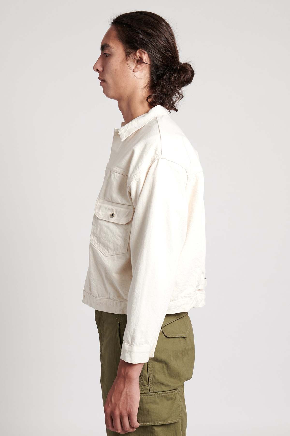 Orslow Type 1 Pleated Front Blouse Kinari Denim - Ecru | Garmentory