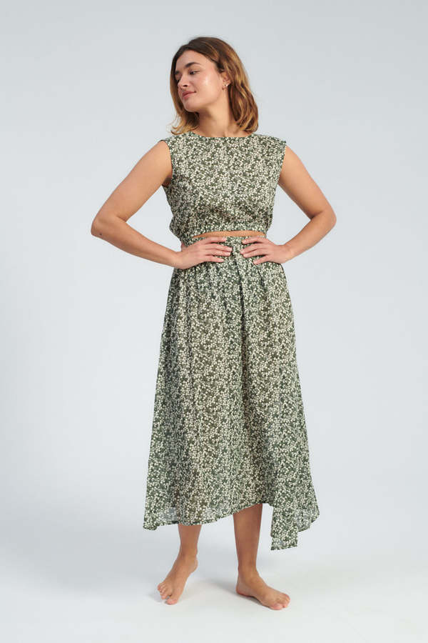 Apiece Apart Marietta Dress - Deep Sage | Garmentory