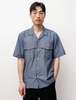 Niuhans Dry Touch Cotton Dungaree S/S Shirt - Indigo - Thumbnail 1