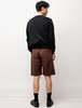 Niuhans Organic Cotton Silk Nep Weather S/S Pyjama Shorts - Chocolate - Thumbnail 3