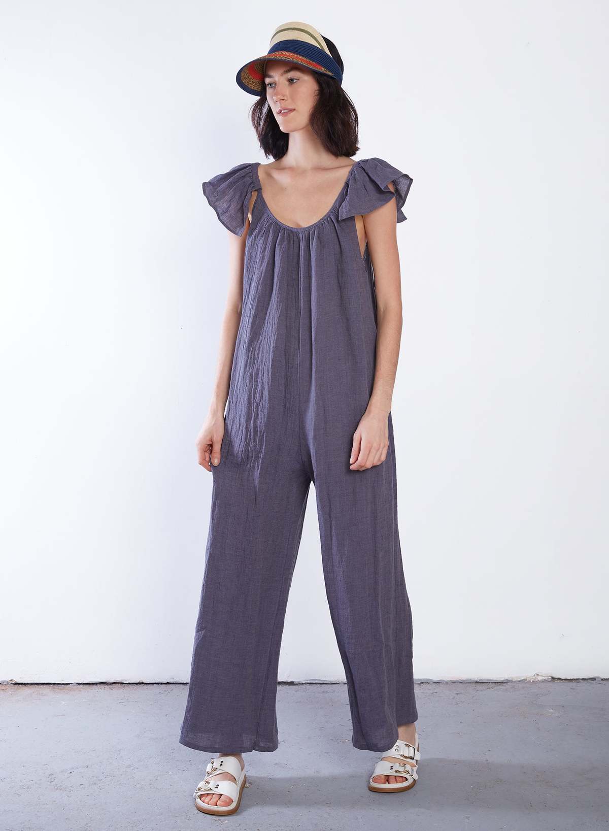 Meg Ruffle Jump - Denim | Garmentory
