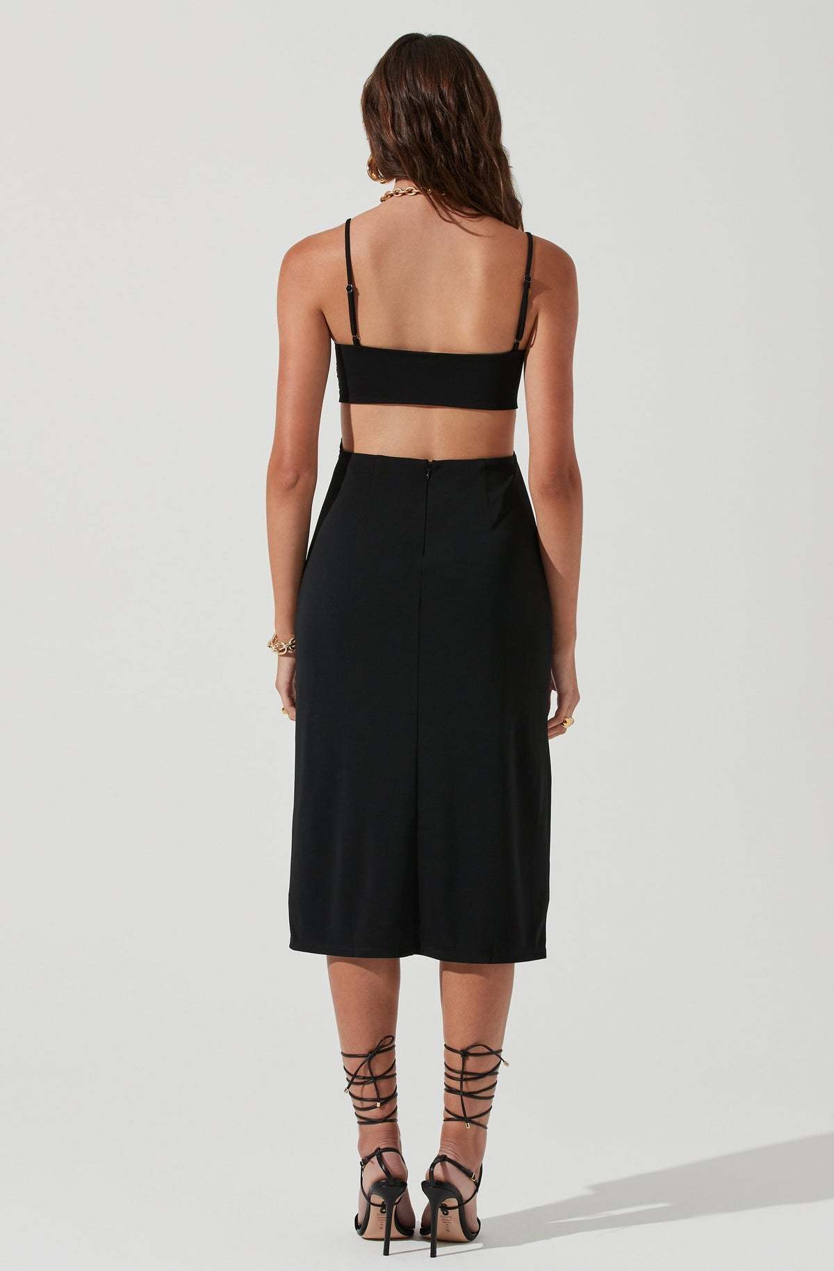 knee length dresses for ladies Ruched Mesh Midi Dress
