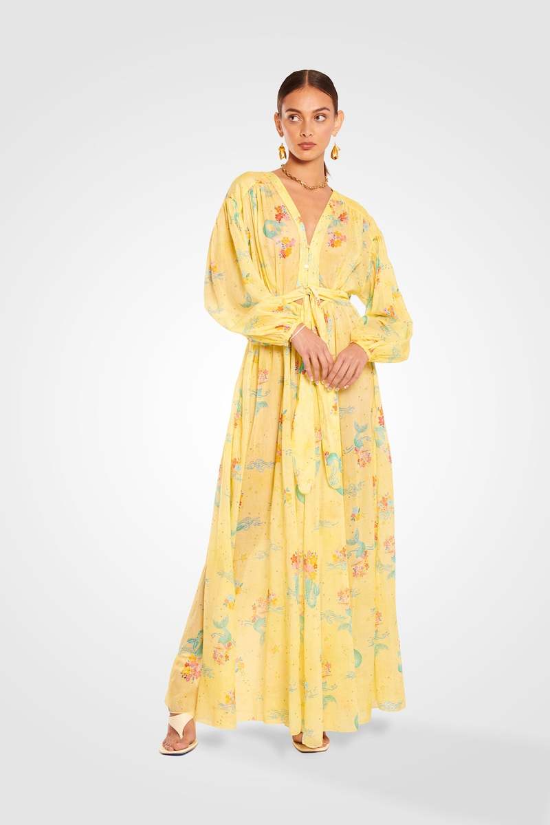 Forte Forte Long Sleeve Voile Silk Print Dress - The Mermaid