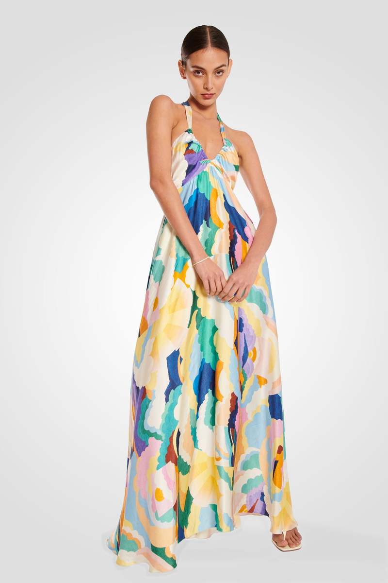 Forte Forte Satin Dress - Up Above In The Sky Print | Garmentory