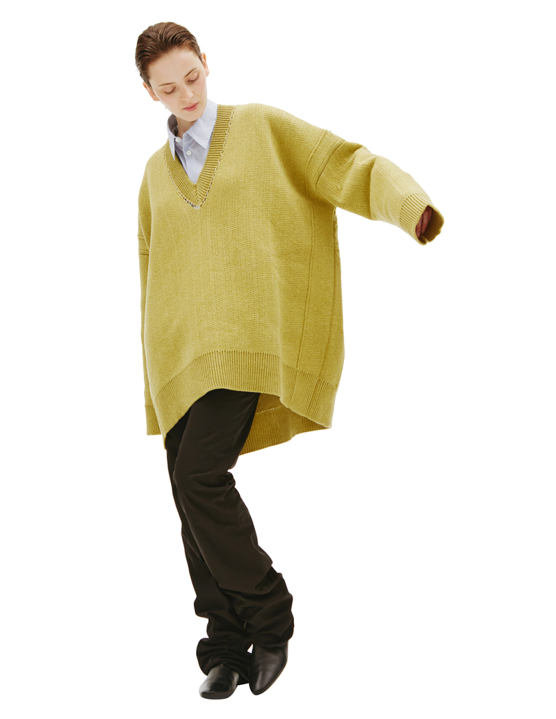 Raf Simons V-neck Oversize Sweater | Garmentory