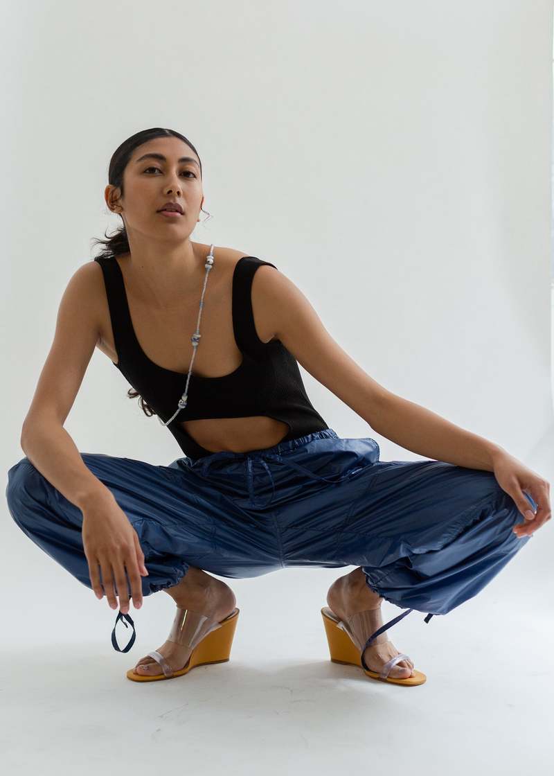 トップス MARYAM NASSIR ZADEH body suit Maryam Nassir Zadeh Indigo Matilda Bodysuit - Indigo
