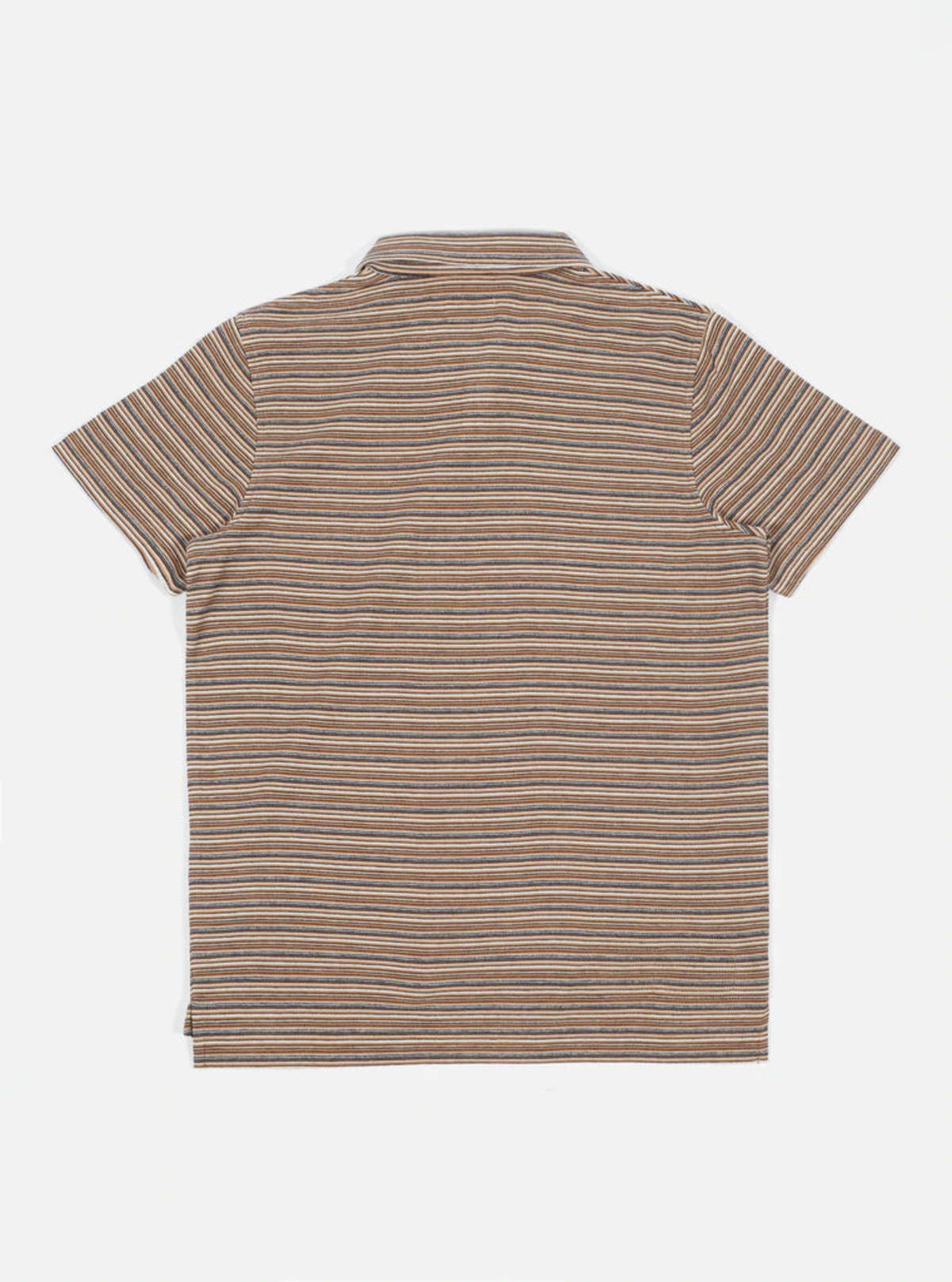 UNIVERSAL WORKS Vacation Polo - Japanese Stripe Knit Sand | Garmentory
