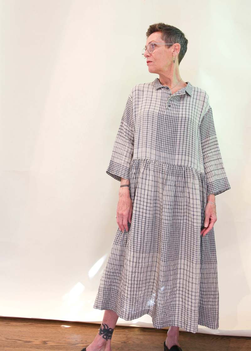 ICHI Antiquités / check linen stall Namu Shop - Ichi Antiquites Linen Big Check Skirt - Red