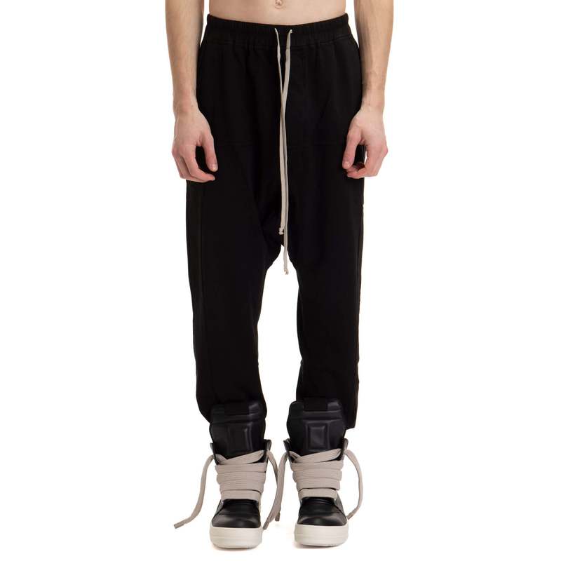 RICK OWENS DRKSHDW - BLACK PRISONER DRAWSTRING TROUSERS – LE
