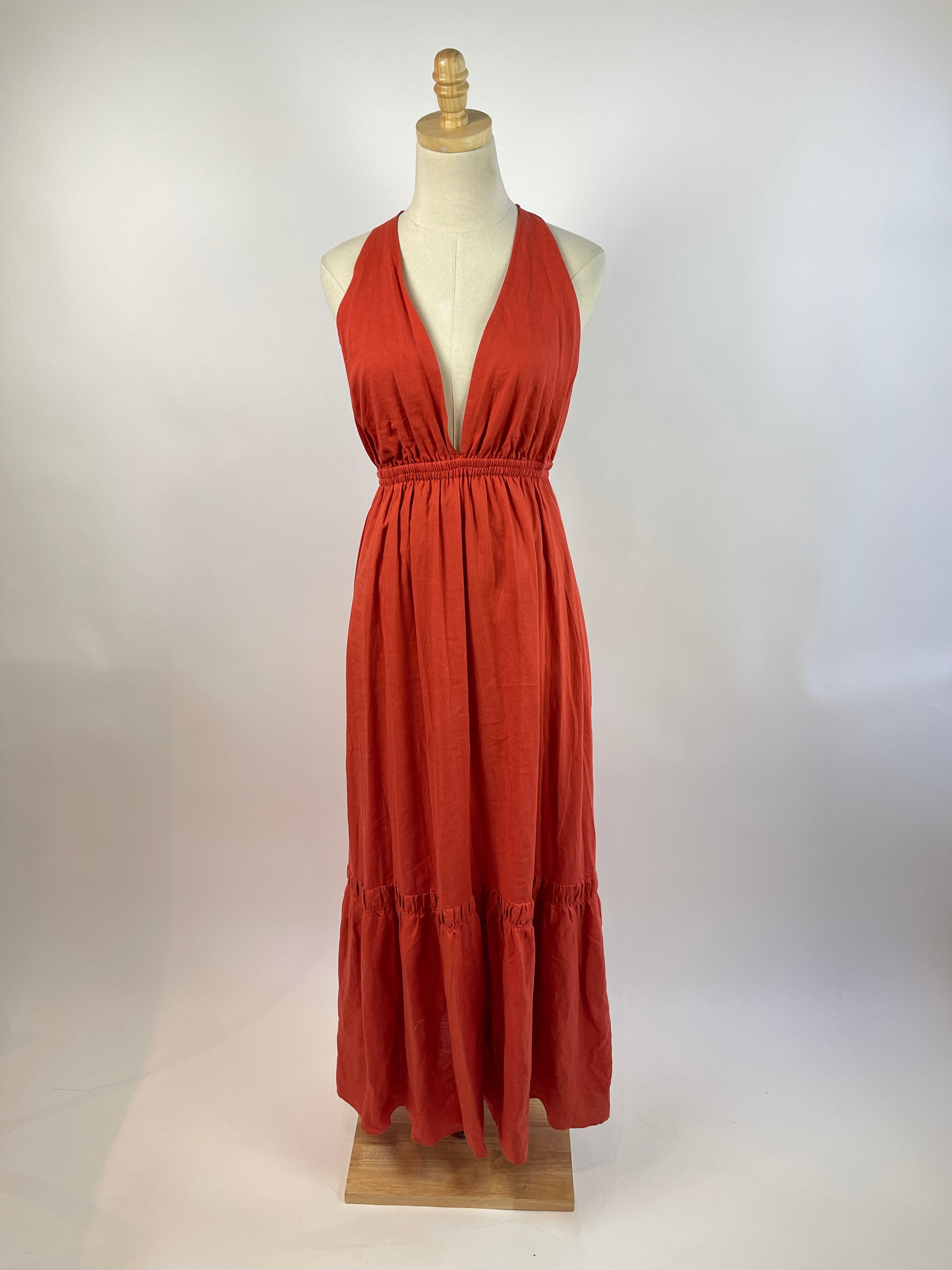 Jets Australia Linen Maxi Dress - Red | Garmentory