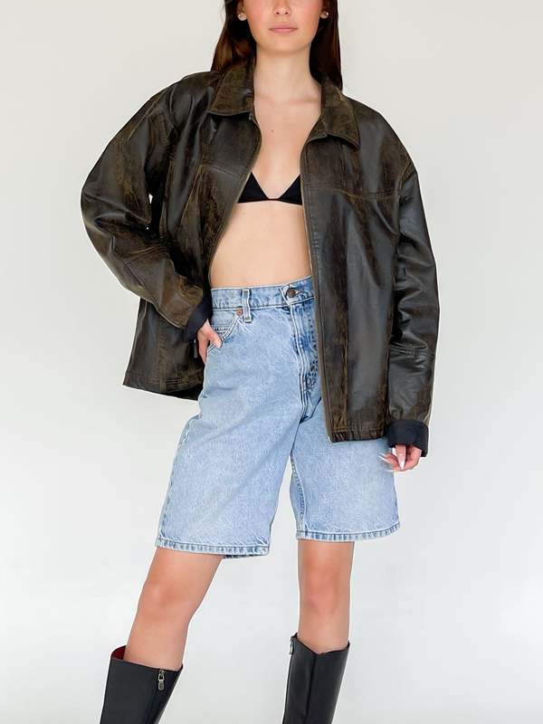 Faux Leather Jacket - Stone Washed | Garmentory