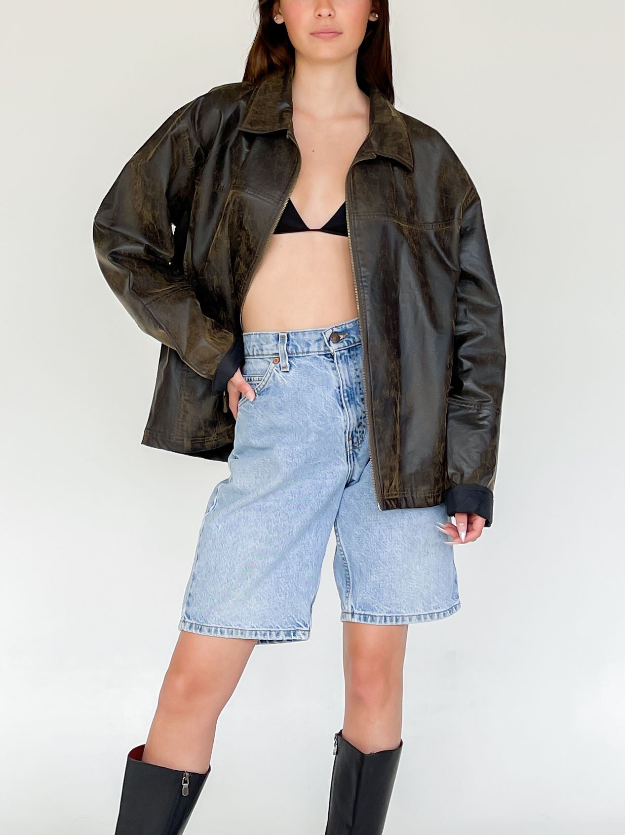 Faux Leather Jacket - Stone Washed | Garmentory