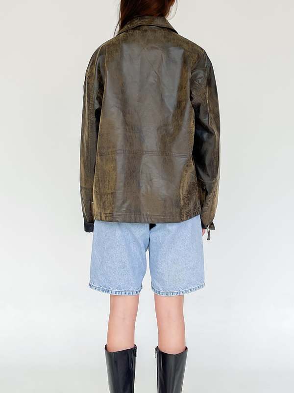 Faux Leather Jacket - Stone Washed | Garmentory