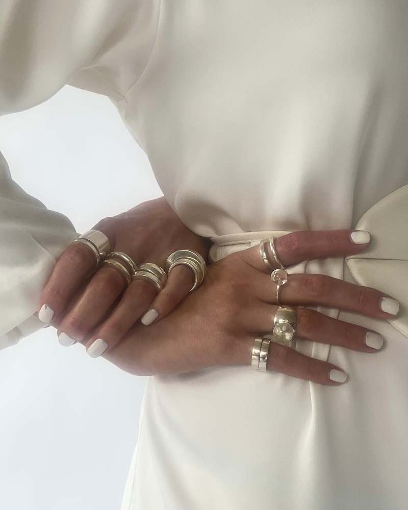Modern Weaving OGA Hand Turned 1/2 Dome Band - Sterling Silver 