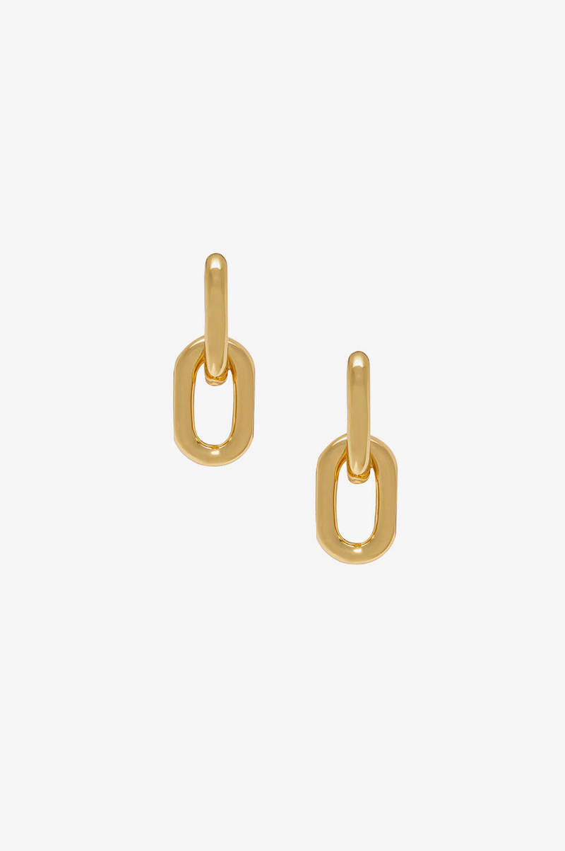 【関税込み】ANINE BING ゴールド Chunky Ribbed ピアス Gold Chunky Ribbed Earrings by ANINE BING on Sale