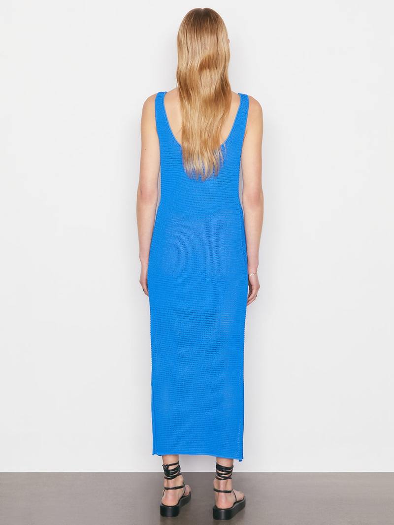 FRAME Denim Crochet Midi Dress - Provence Blue