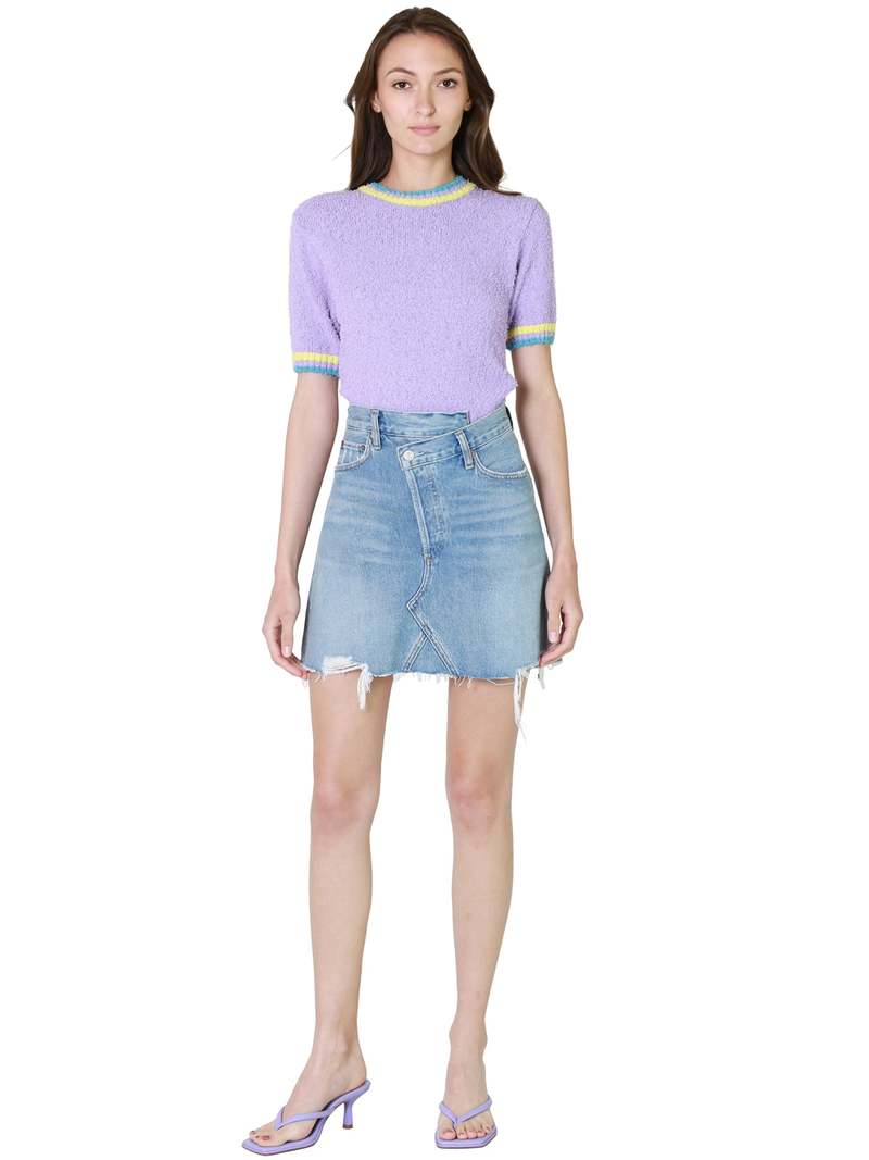 ミニスカート AGOLDE Chris Cross Denim Skirt Light Blue A30411141SBOL A304 MUSINSA | AGOLDE Chris cross denim skirt - Light Blue