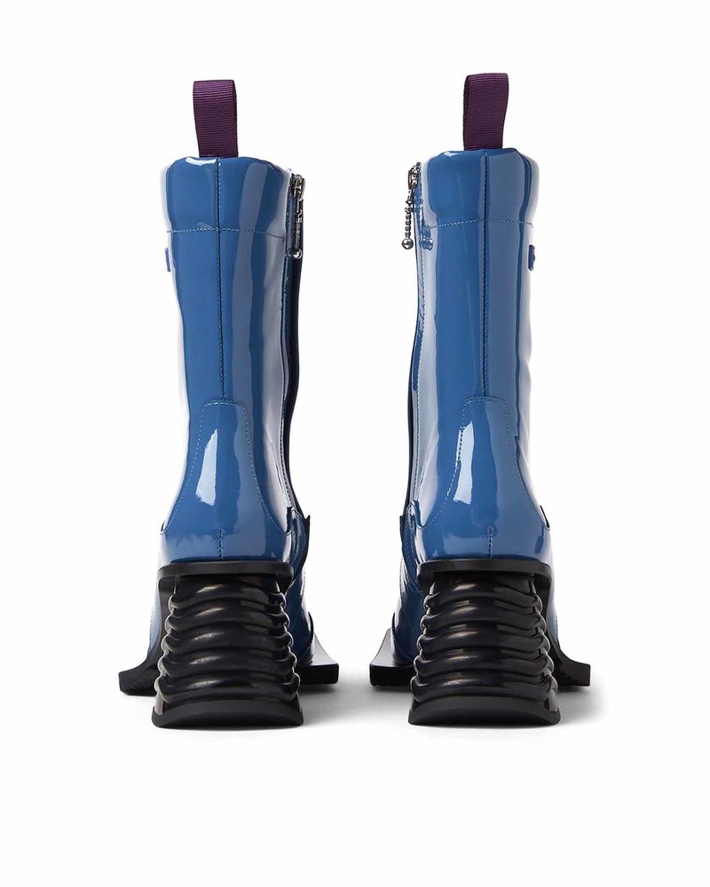 Eytys Gaia Leather Boots Blue Garmentory