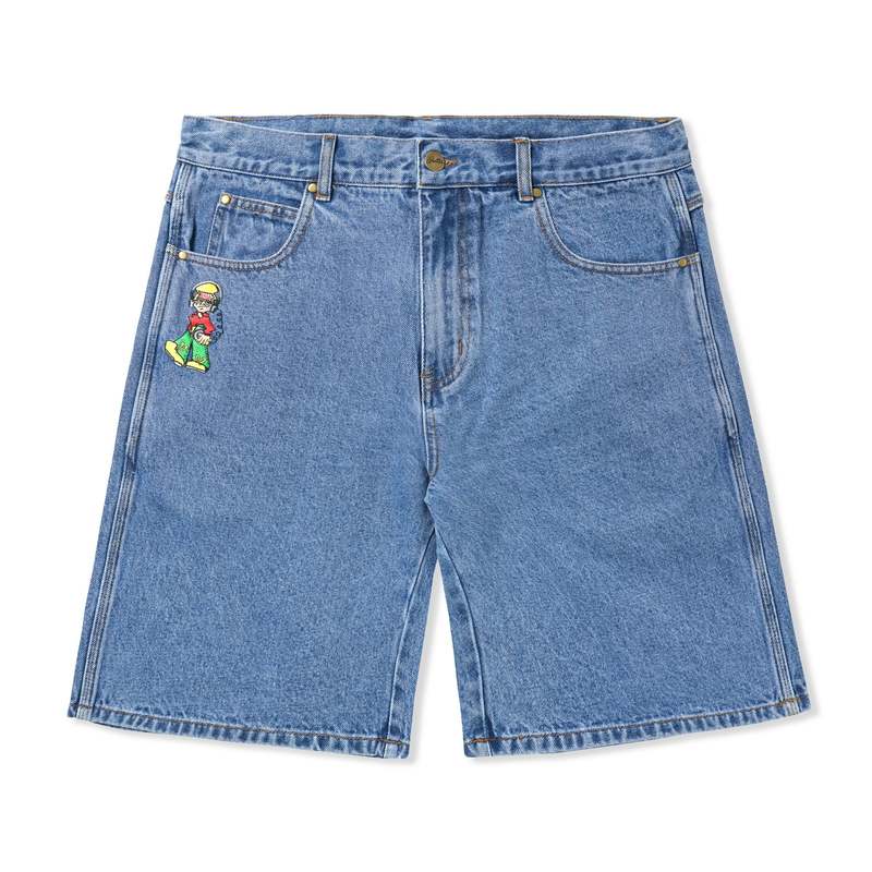 【BUTTER GOODS】 Scorpion Denim Shorts Washed Indigo Butter Goods Scorpion Denim Shorts, washed indigo – Tiki