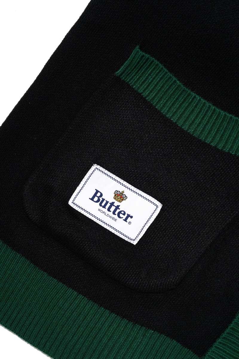 Butter Goods Lovers Rock Knit Cardigan - BLACK | Garmentory