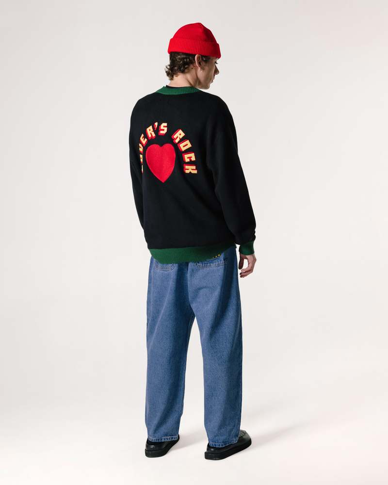 Butter Goods Lovers Rock Knit Cardigan - BLACK | Garmentory
