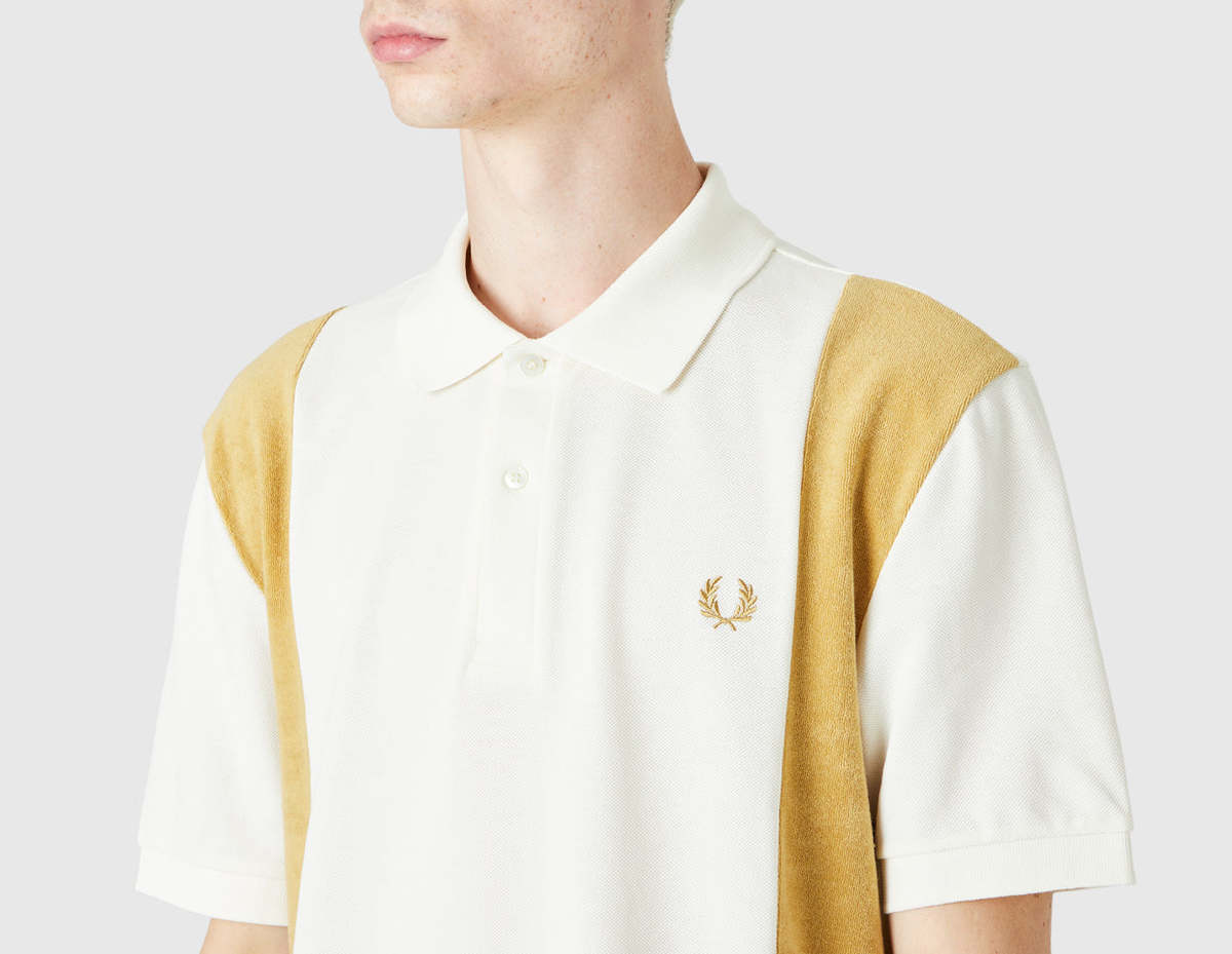 Fred Perry Towelling Panel Polo Shirt - white | Garmentory