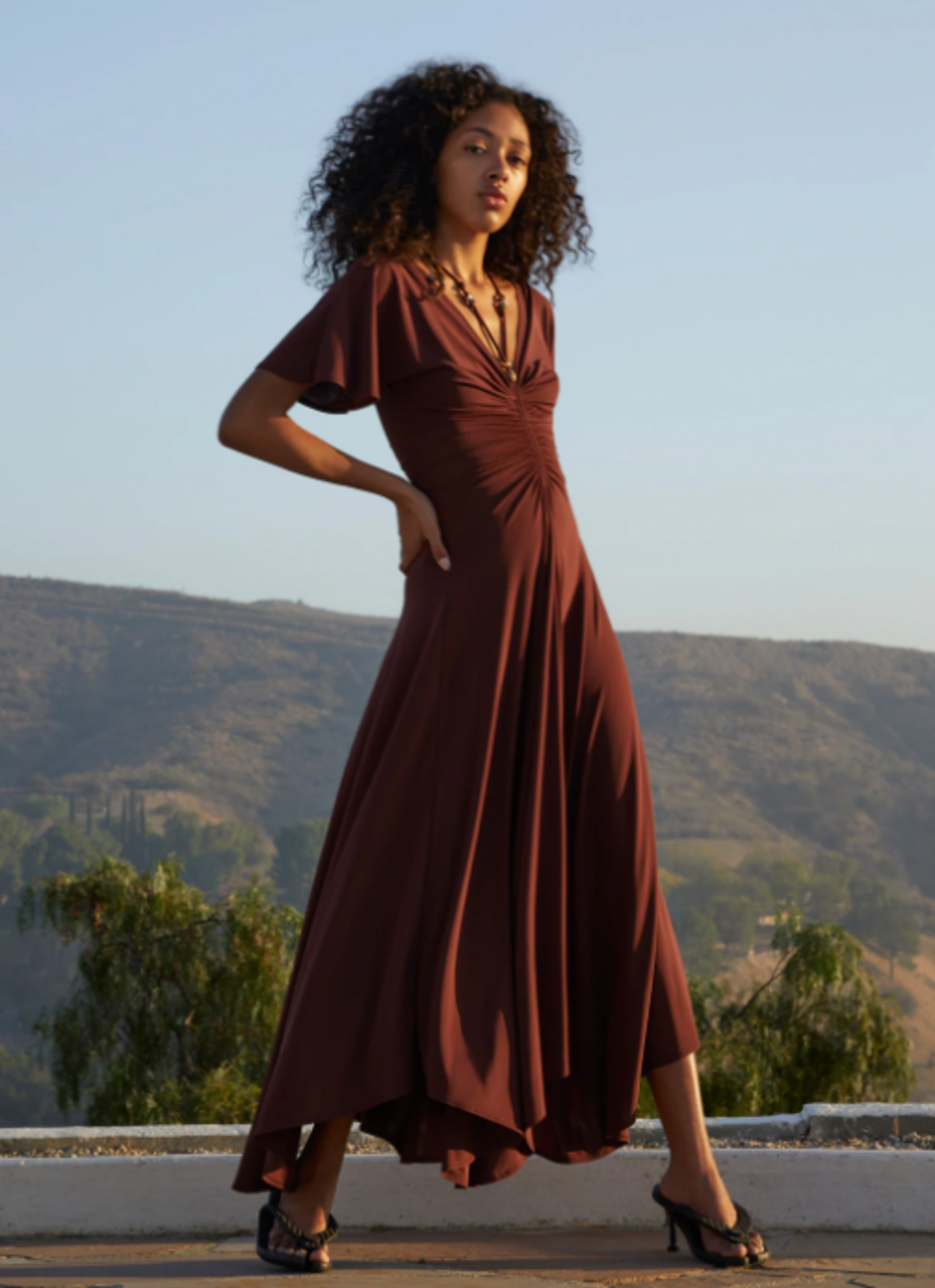 A.L.C. Nina Maxi Dress - Bitter Chocolate | Garmentory