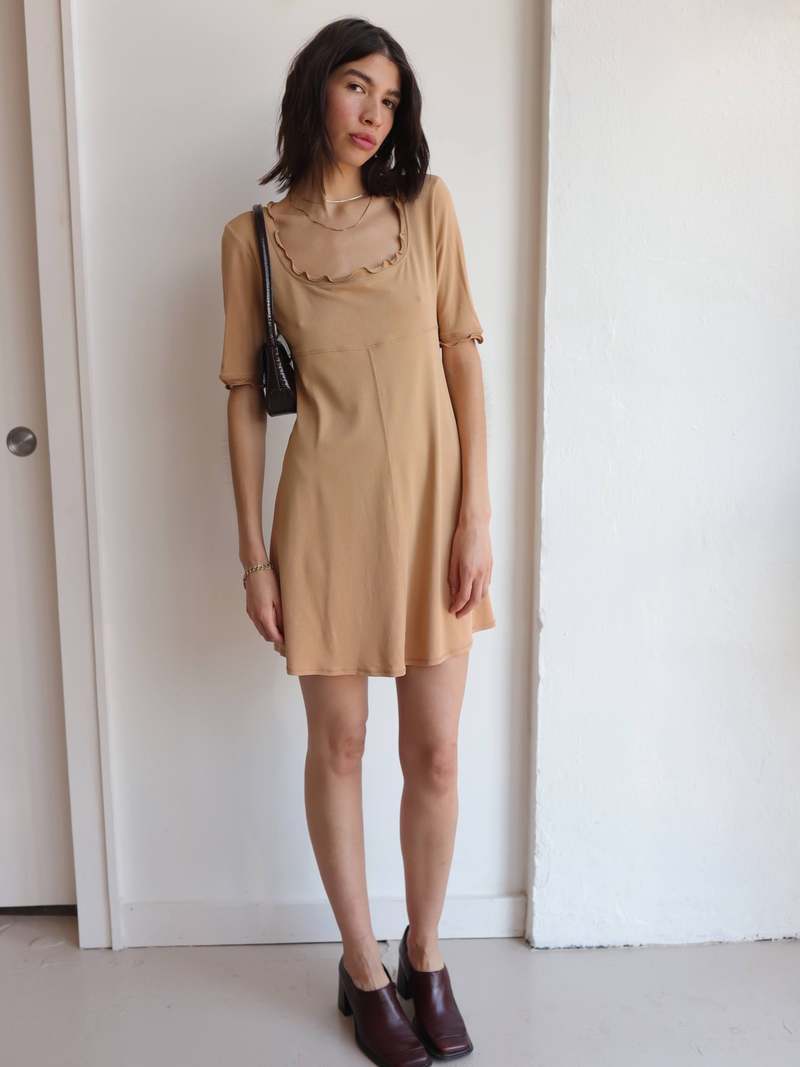 Dear Society Vintage BCBG Tan Knit Dress | Garmentory Dear Society Vintage BCBG Tan Knit Dress | Garmentory