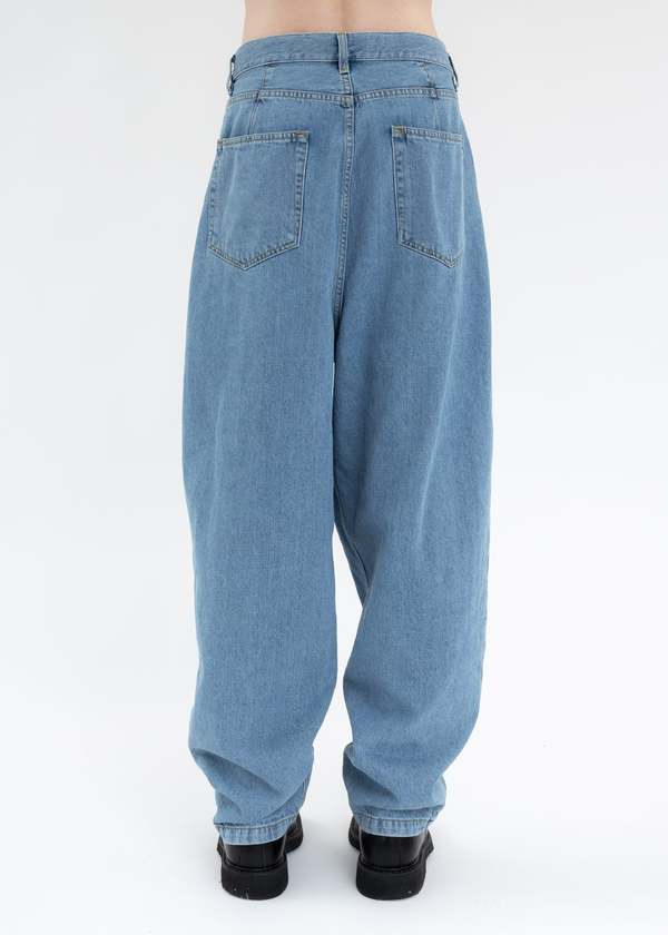 Hed Mayner PLEATED DENIM Jeans - BLUE WASH | Garmentory