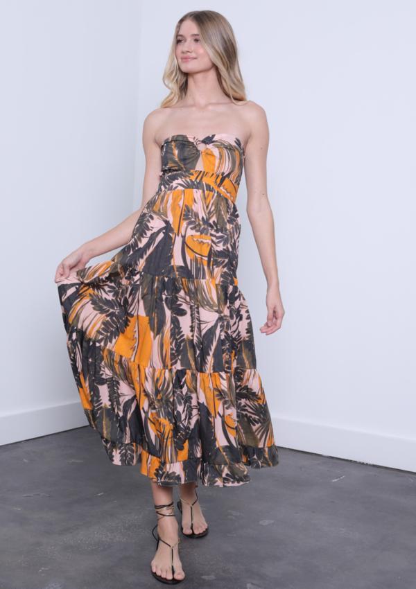 Karina Grimaldi Down Print Maxi Dress - Tropical | Garmentory