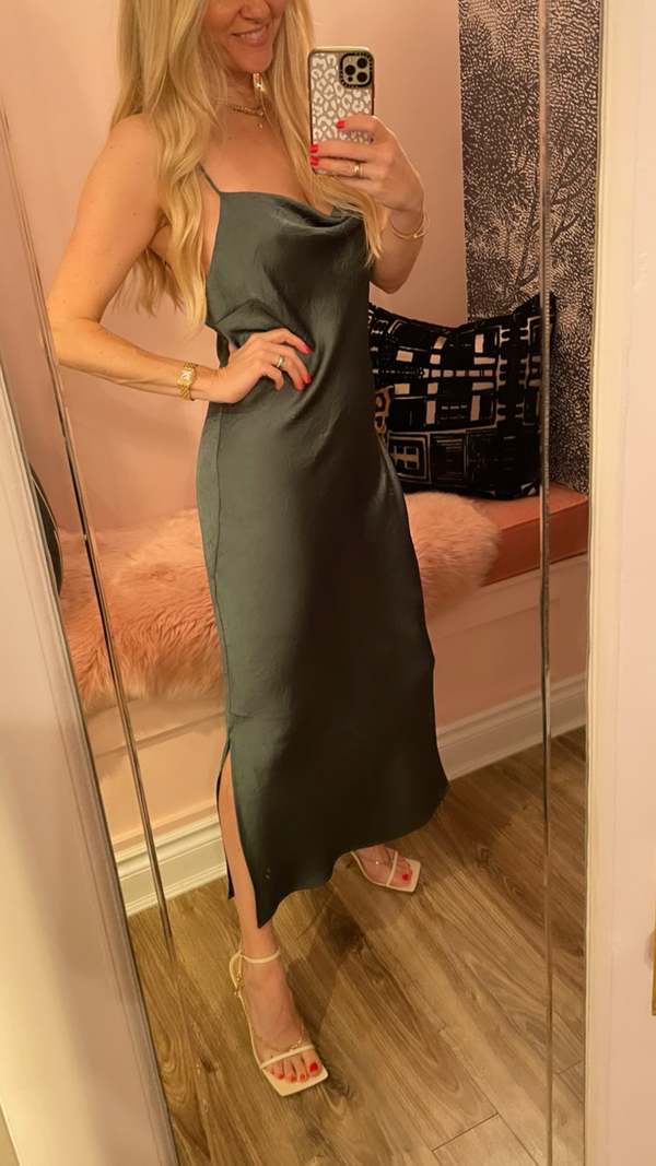 Just Female Rich Slip Dress - Green | Garmentory
