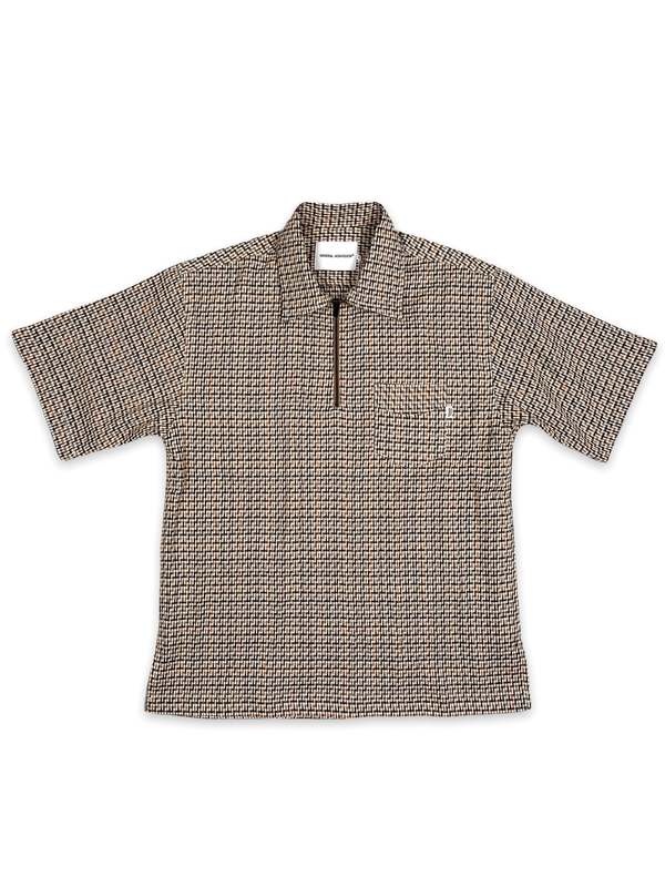 General Admission Quarter Zip Shirt - Beige Check