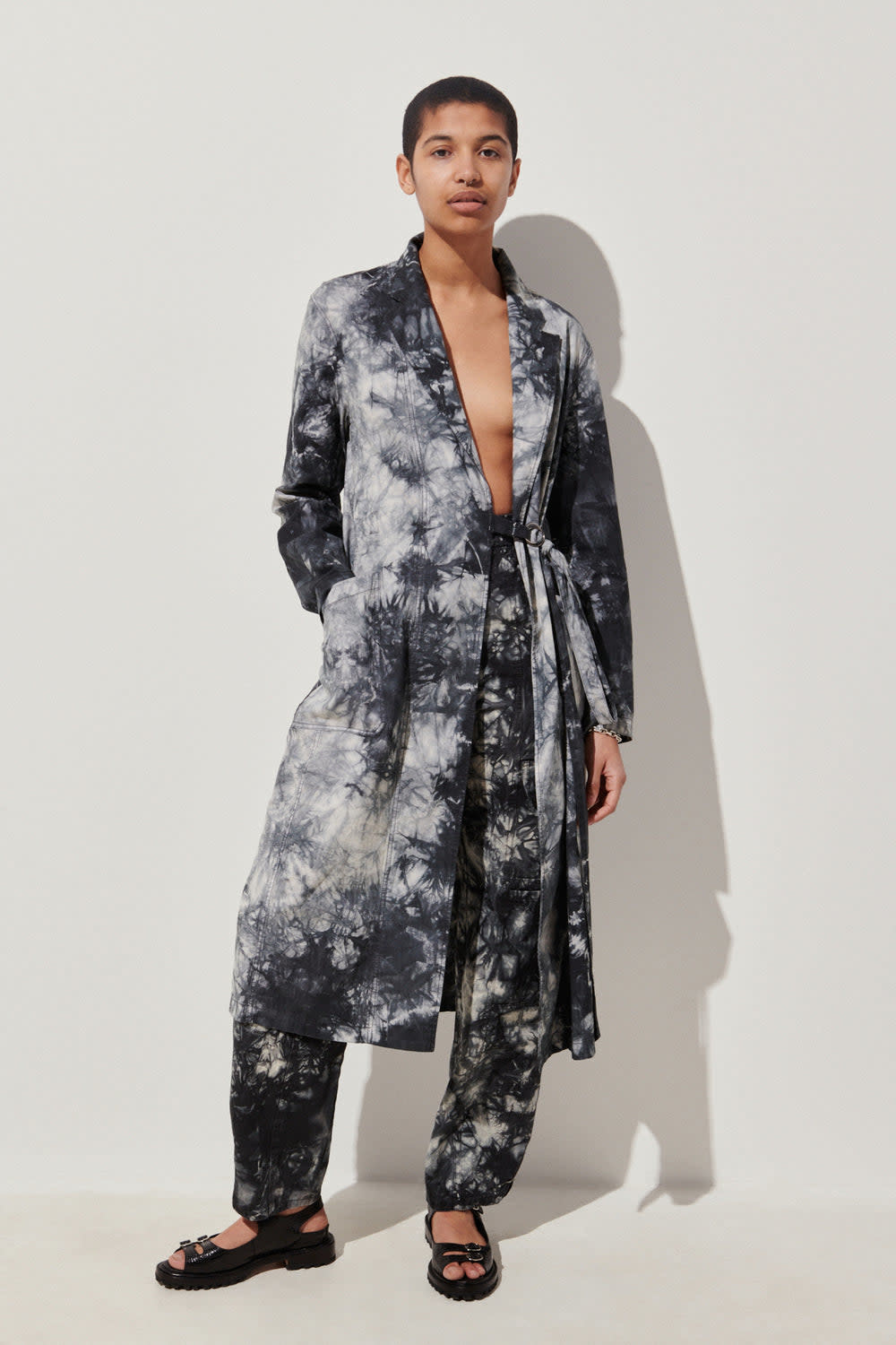Rachel Comey Lavoro Tie Dyed Wrap Dress - Grey/Black