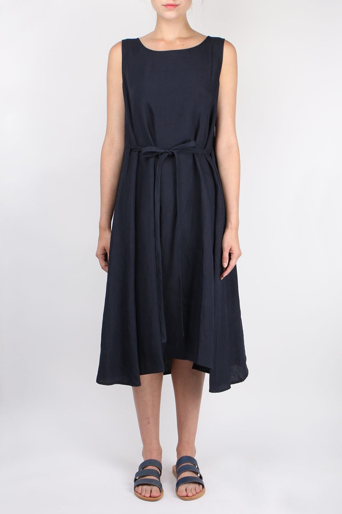 A Punto B Linen Tie Front Dress | Garmentory