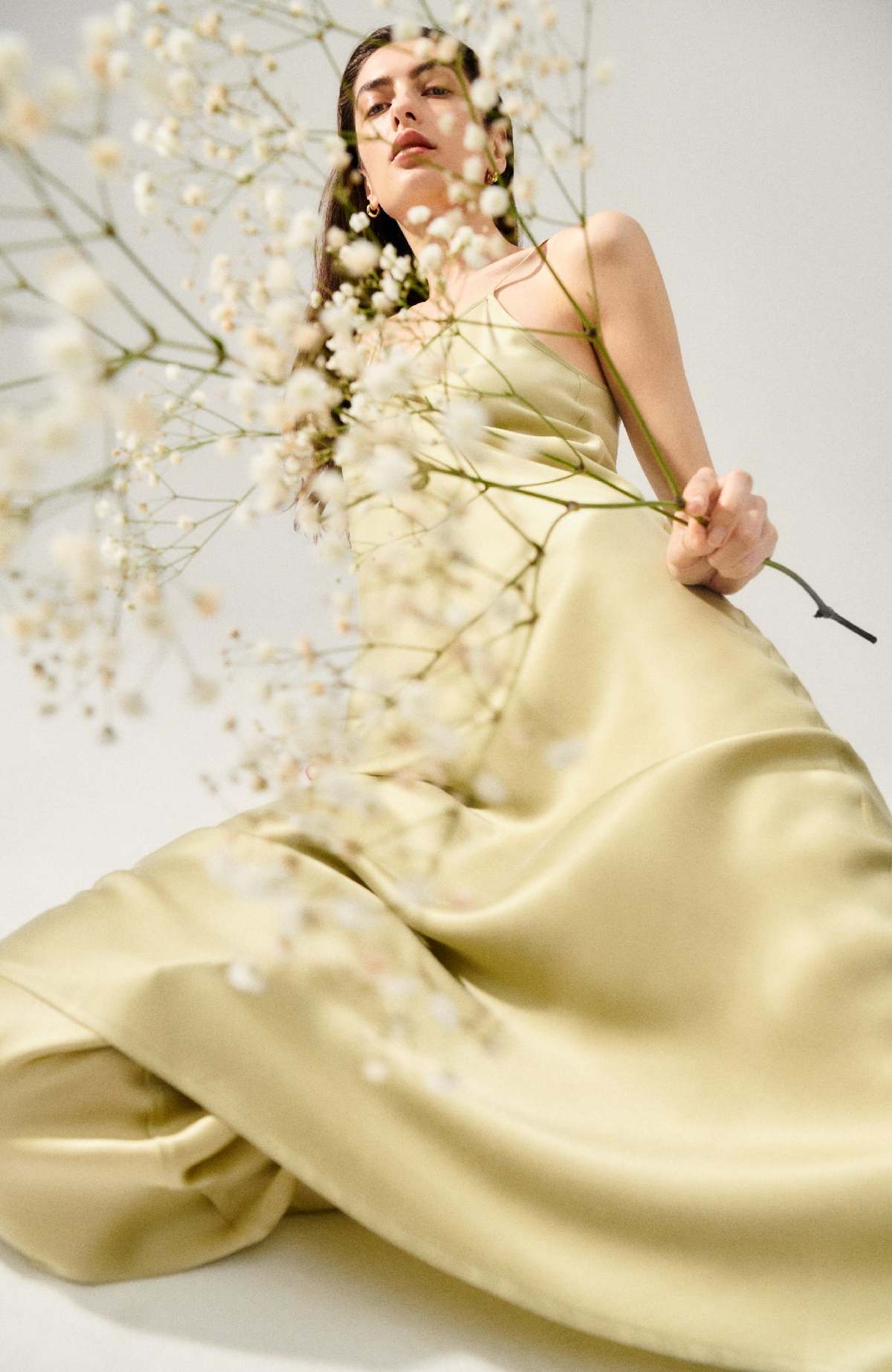 関税込み】Silk Laundry タン 90s スリップ ミディアムドレス