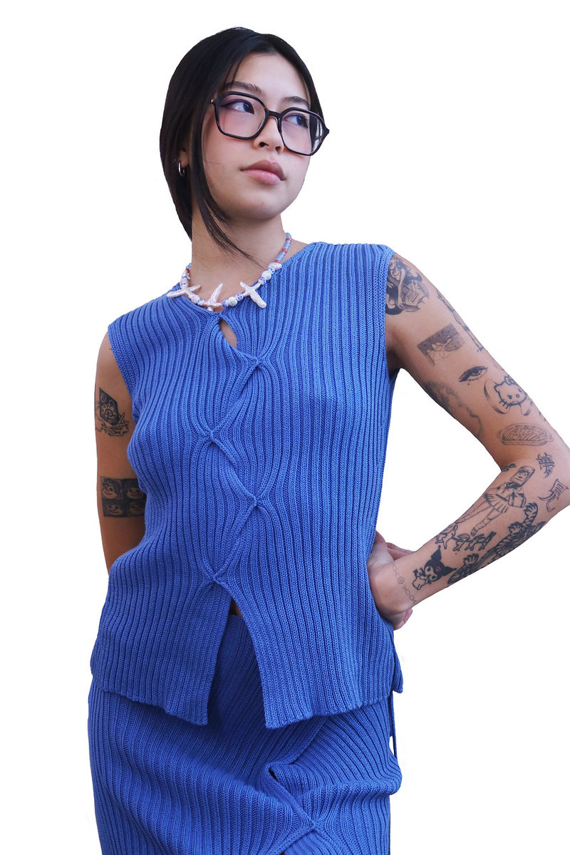 Samudy Studios - Blue Ribbed Top Samudy Studios - Blue Ribbed Top