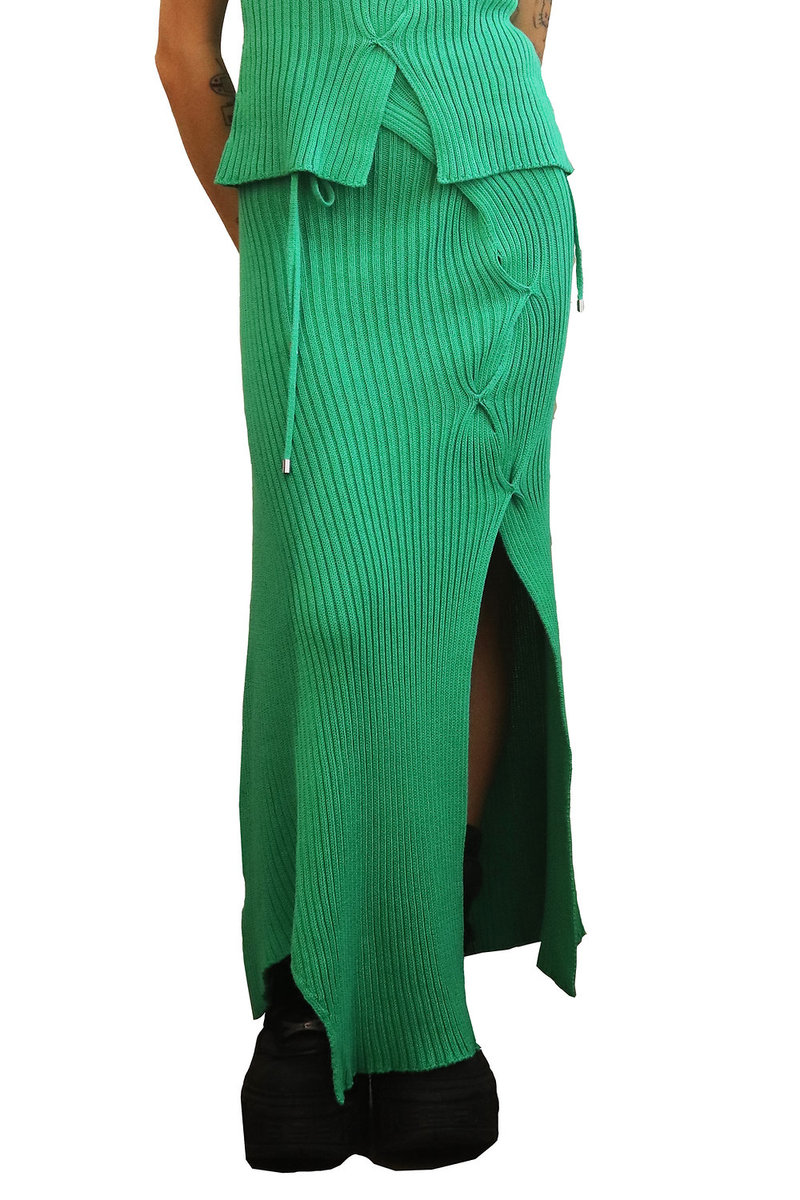 Samudy Studios The Ribbed Skirt - Green