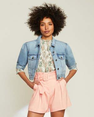 Veronica Beard Raina Short Sleeve Denim 