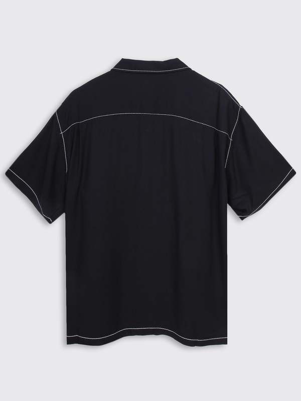 Stussy Contrast Pick Stitched Shirt - Black | Garmentory