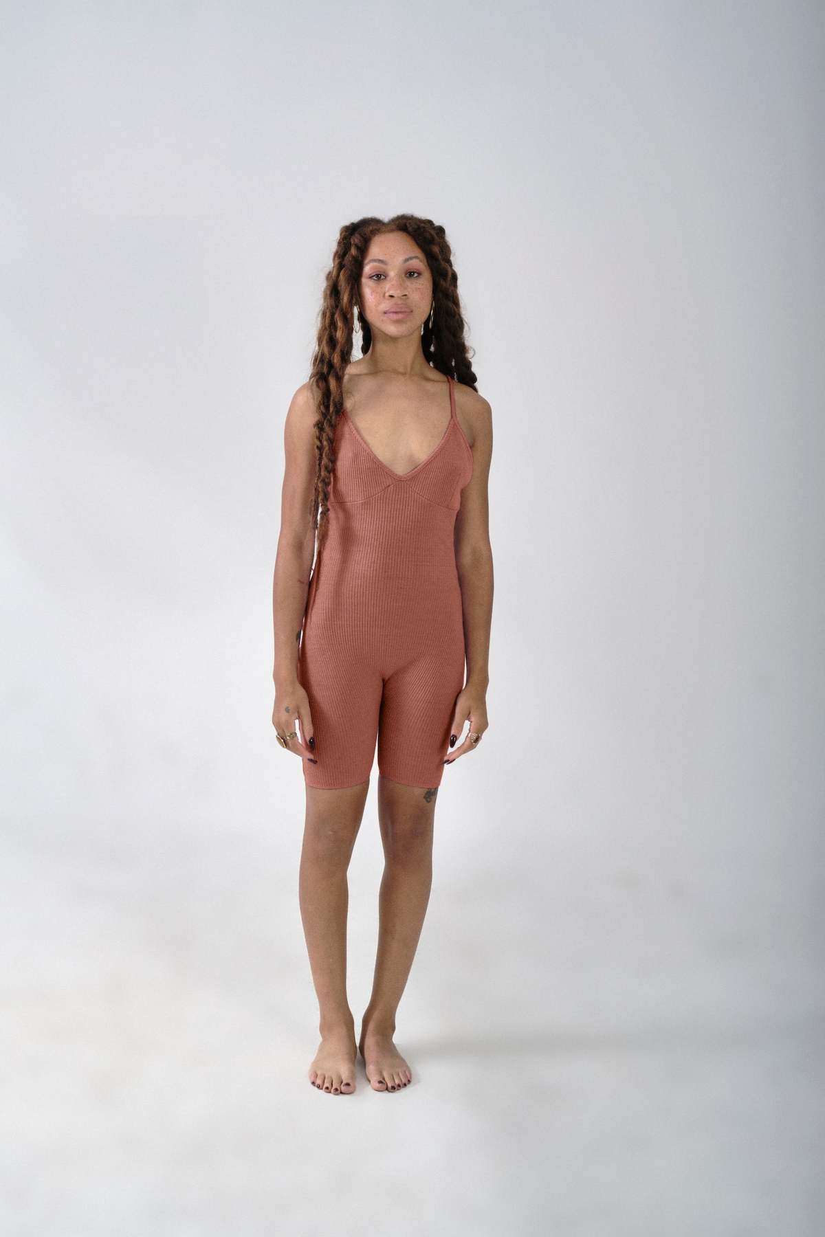 SELVA / NEGRA yamel bodysuit - clay viscose rib/mantequilla viscose rib - Image 1 of 8