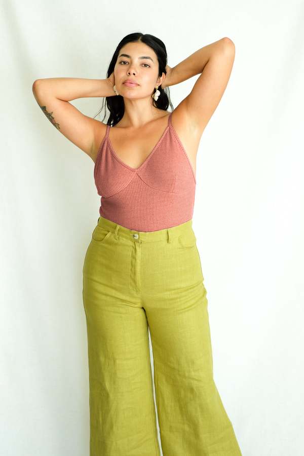 SELVA / NEGRA yamel bodysuit - clay viscose rib/mantequilla viscose rib