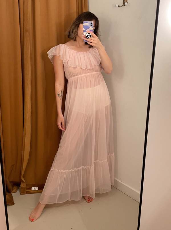 strapless open back dress Inara Light Pink Floral Print Ruffle Maxi Dress - 18 main image 1