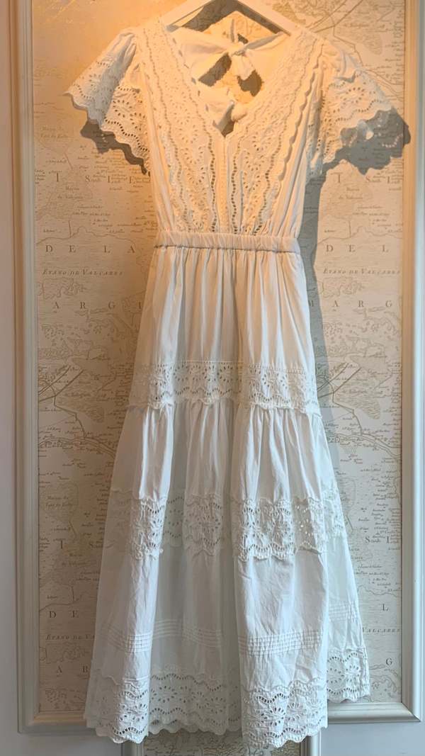 barbie pink beach dress Paloma White Eyelet Strapless Maxi Dress main image 0