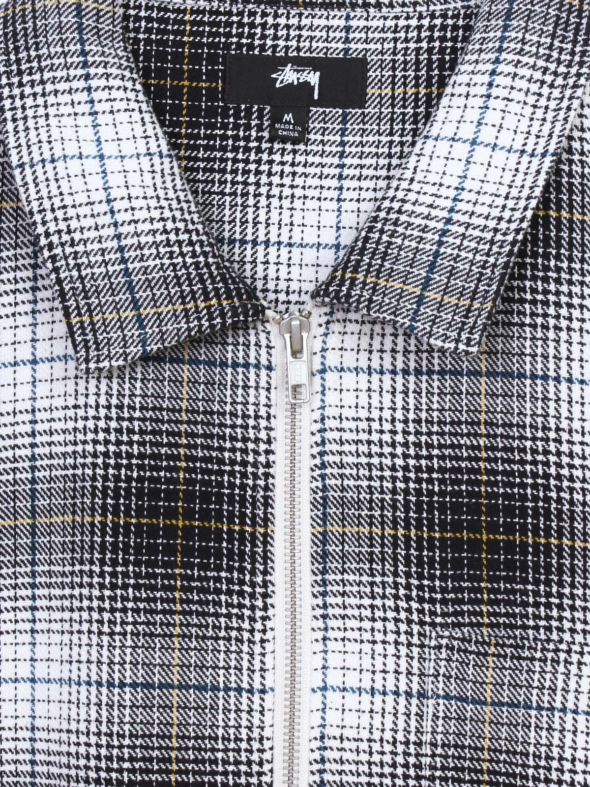 Stussy Paul Shadow Plaid Zip Shirt - Black | Garmentory