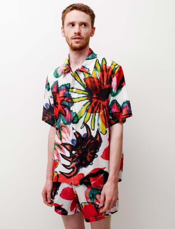 Our Legacy Shortsleeve Box Shirt - Melting Flowers Print | Garmentory
