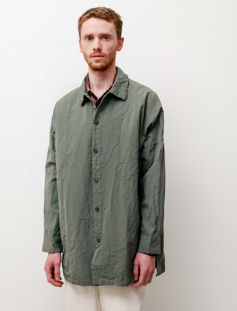 Casey Casey Mens Sun Homme Paper Cotton Shirt - Lichen | Garmentory