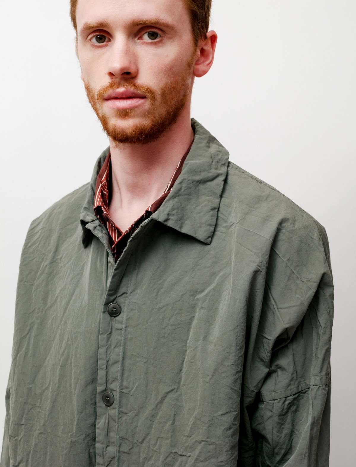 Casey Casey Mens Sun Homme Paper Cotton Shirt - Lichen | Garmentory